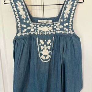 Lovers+Friends embroidered top, like new!